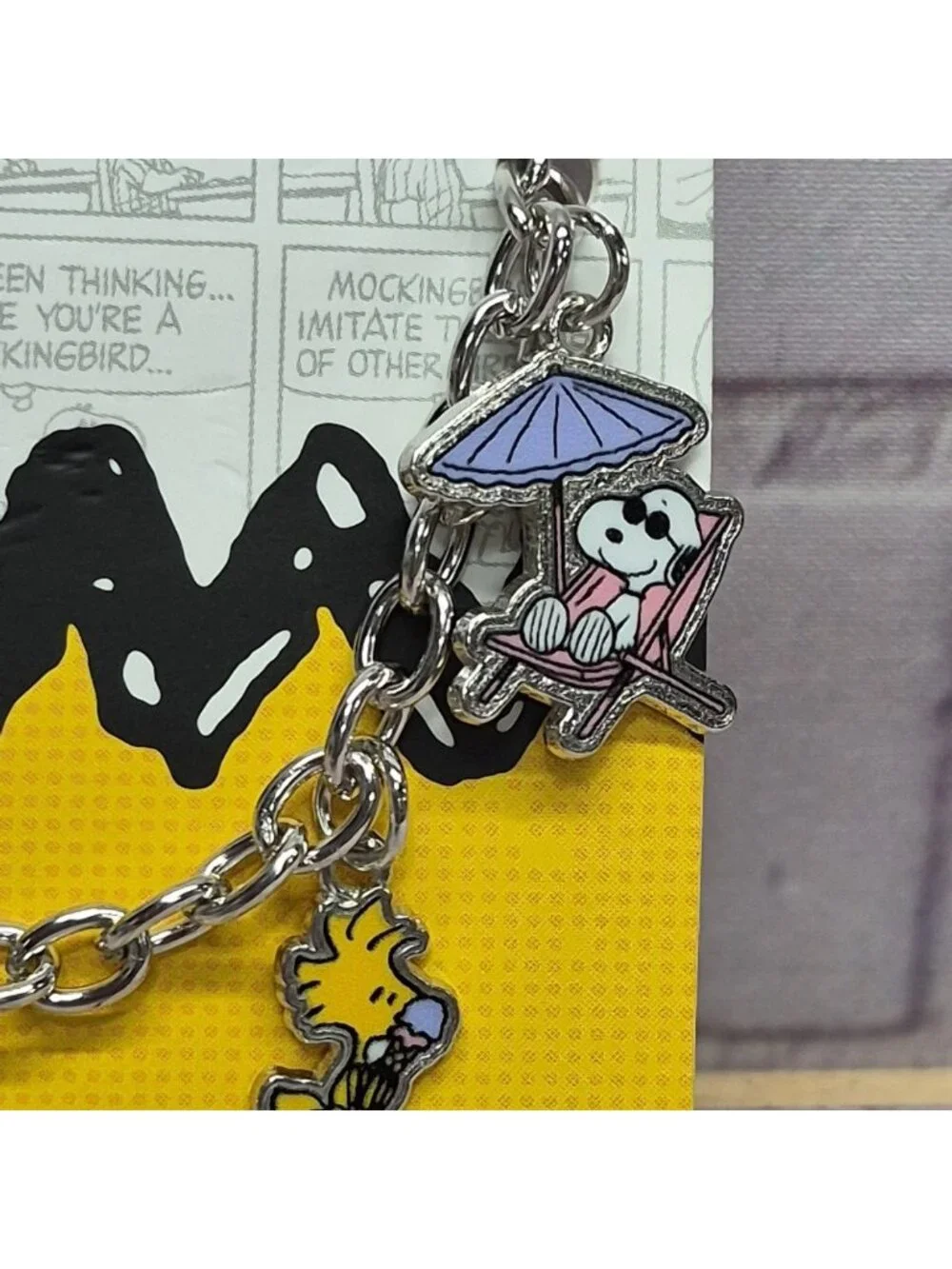Peanuts Snoopy & Woodstock Charm Bracelet Summer Fun 7
